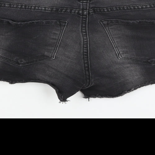 STS Blue Womens Black Cotton Cut-Off Shorts Size 24 in Regular Zip