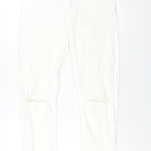 Denim & Co. Womens White Cotton Skinny Jeans Size 12 L29 in Regular Zip