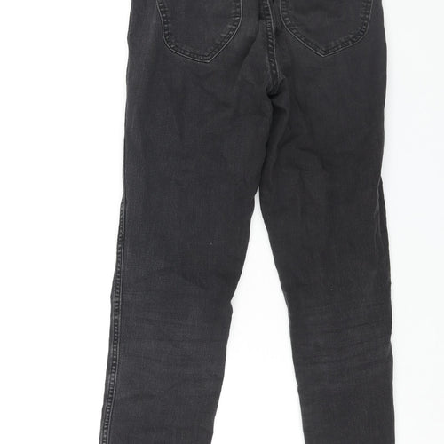 H&M Womens Black Cotton Skinny Jeans Size 28 in L28 in Regular Zip - Raw Hem
