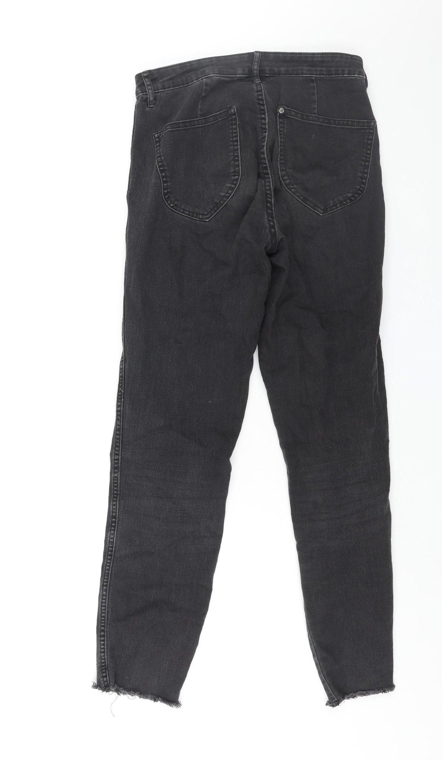 H&M Womens Black Cotton Skinny Jeans Size 28 in L28 in Regular Zip - Raw Hem
