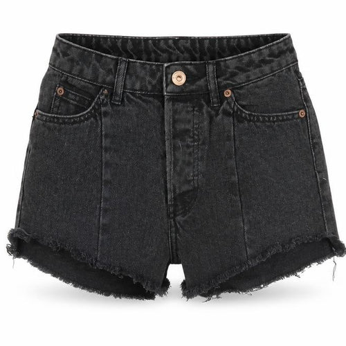 Divided by H&M Womens Black Cotton Cut-Off Shorts Size 6 Regular Zip
