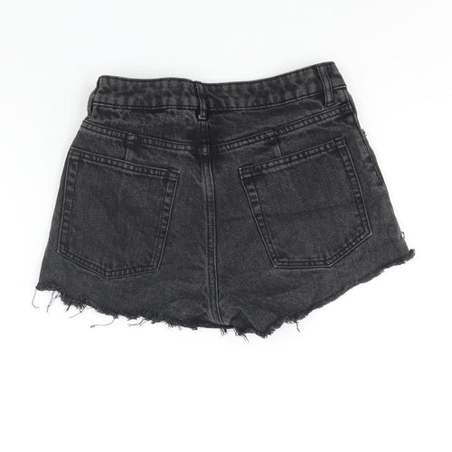 Divided by H&M Womens Black Cotton Cut-Off Shorts Size 6 Regular Zip