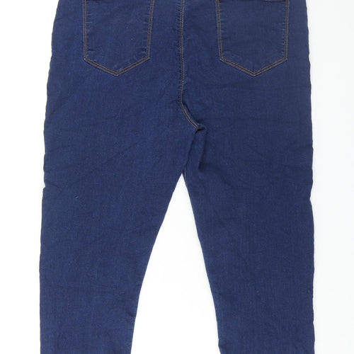 Peacocks Womens Blue Cotton Jegging Jeans Size 16 L20 in Regular - Capri