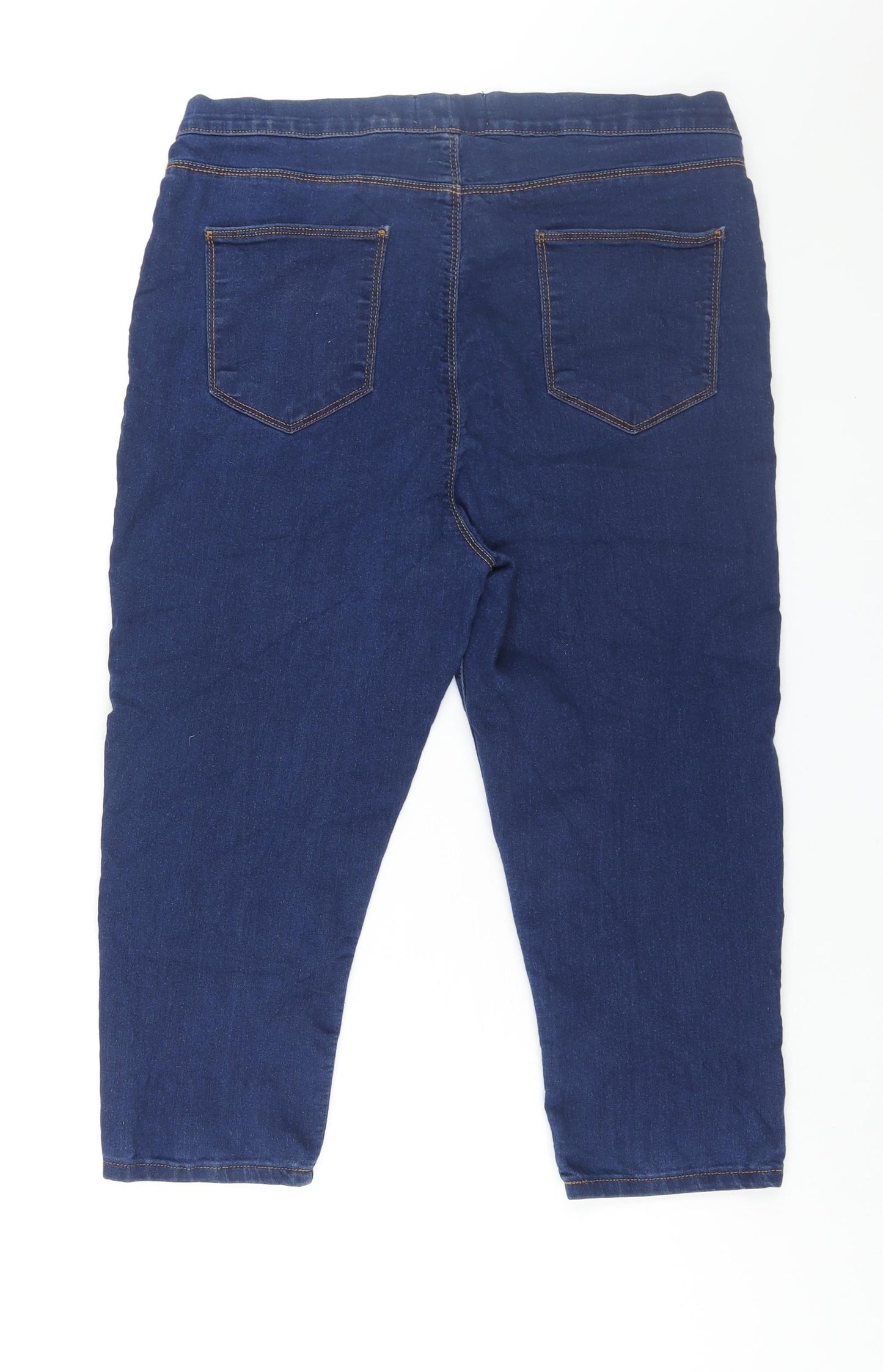Peacocks Womens Blue Cotton Jegging Jeans Size 16 L20 in Regular - Capri