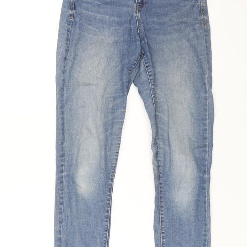 Denim & Co. Womens Blue Cotton Skinny Jeans Size 10 L28 in Regular Zip