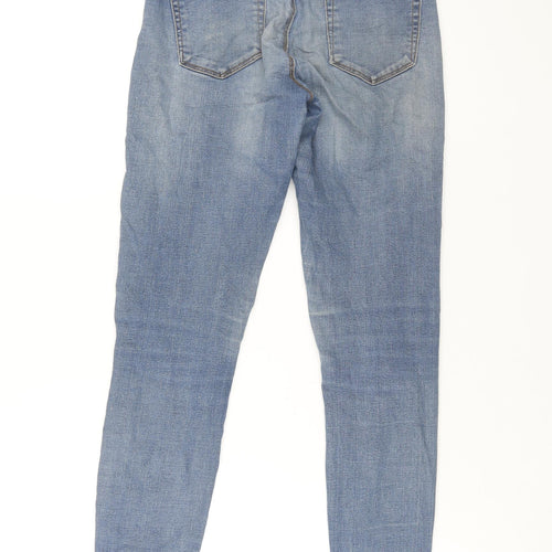 Denim & Co. Womens Blue Cotton Skinny Jeans Size 10 L28 in Regular Zip