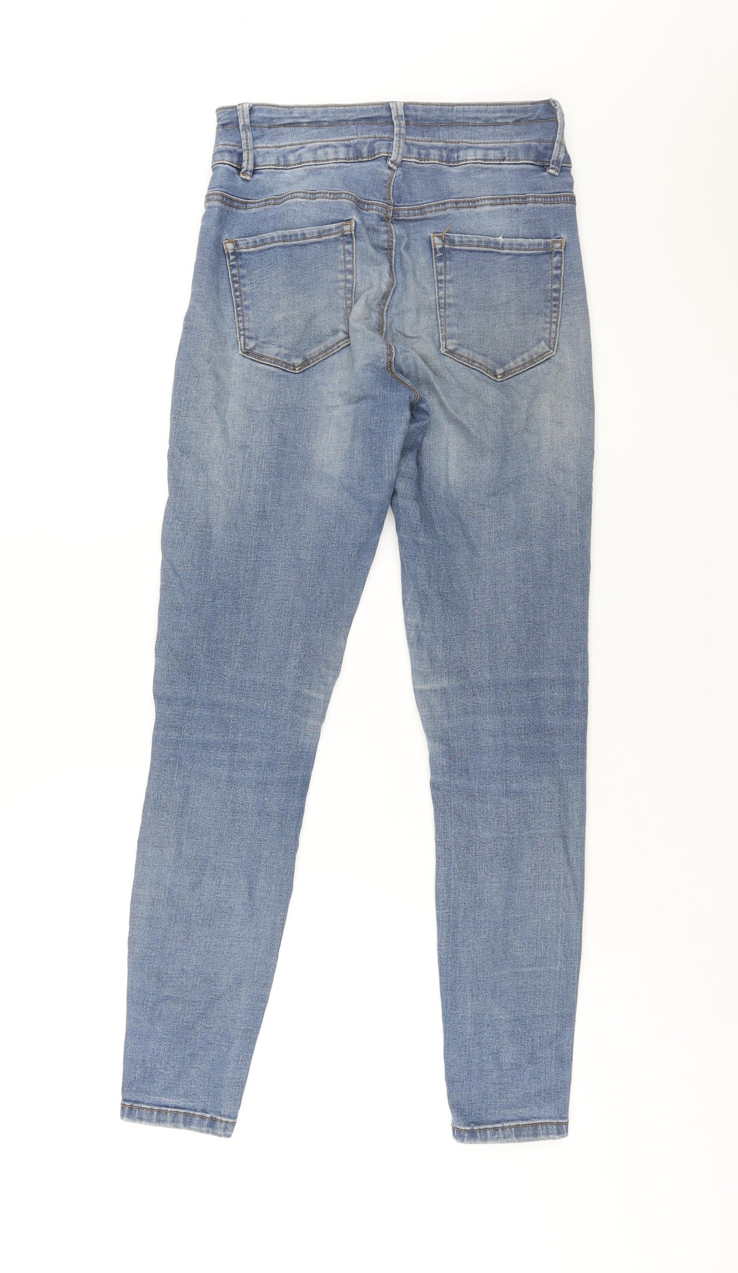 Denim & Co. Womens Blue Cotton Skinny Jeans Size 10 L28 in Regular Zip