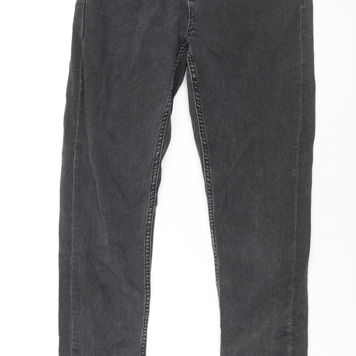 Marks and Spencer Womens Grey Cotton Skinny Jeans Size 10 L30 in Regular Zip