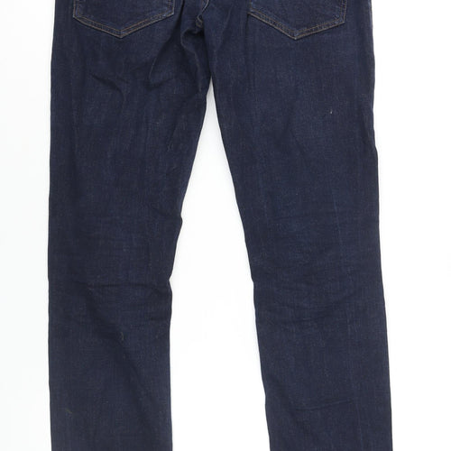 Easy Mens Blue Cotton Straight Jeans Size 30 in L30 in Slim Zip