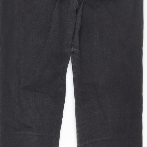 Zara Womens Black Cotton Skinny Jeans Size 12 L27 in Regular Zip - Zip Ribbed Detail