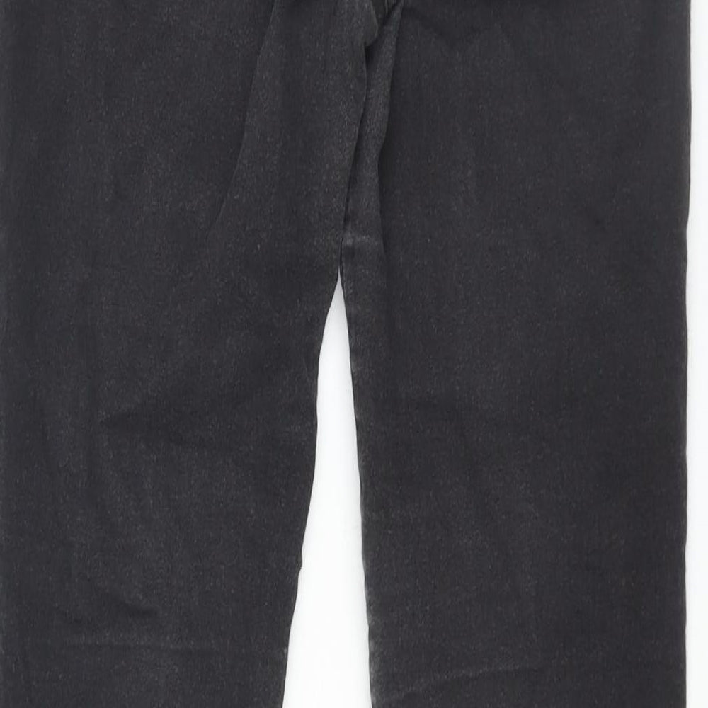 Zara Womens Black Cotton Skinny Jeans Size 12 L27 in Regular Zip - Zip Ribbed Detail