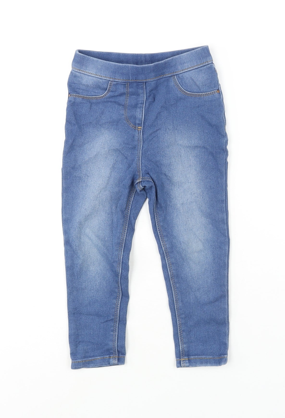 George Girls Blue Cotton Jegging Jeans Size 2-3 Years Regular Pullover - Waist 18