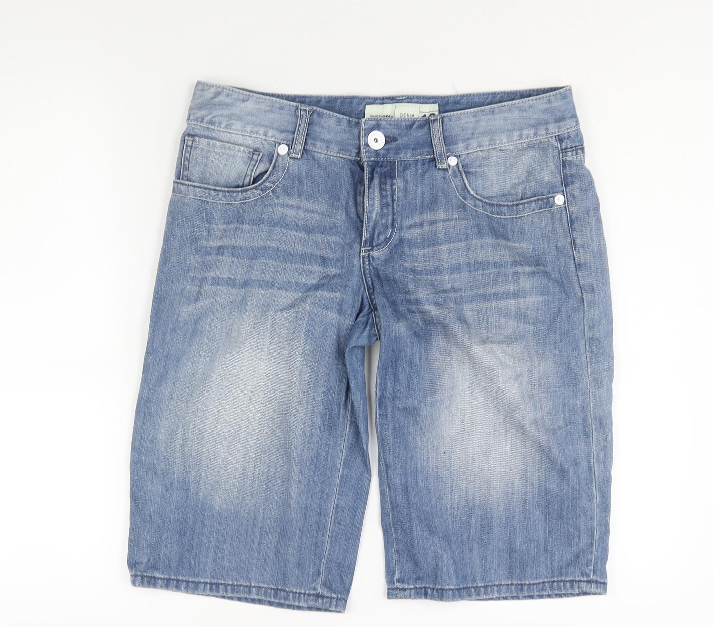 Just Jeans Womens Blue Cotton Bermuda Shorts Size 12 L14 in Regular Zip