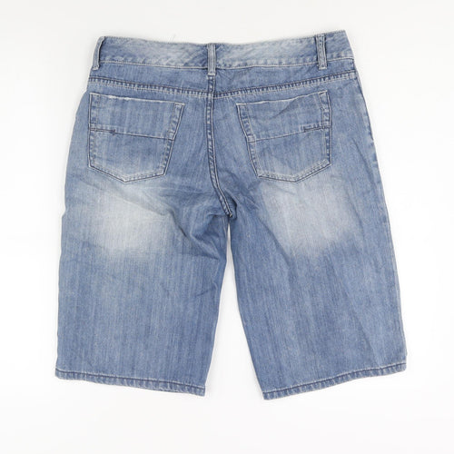Just Jeans Womens Blue Cotton Bermuda Shorts Size 12 L14 in Regular Zip