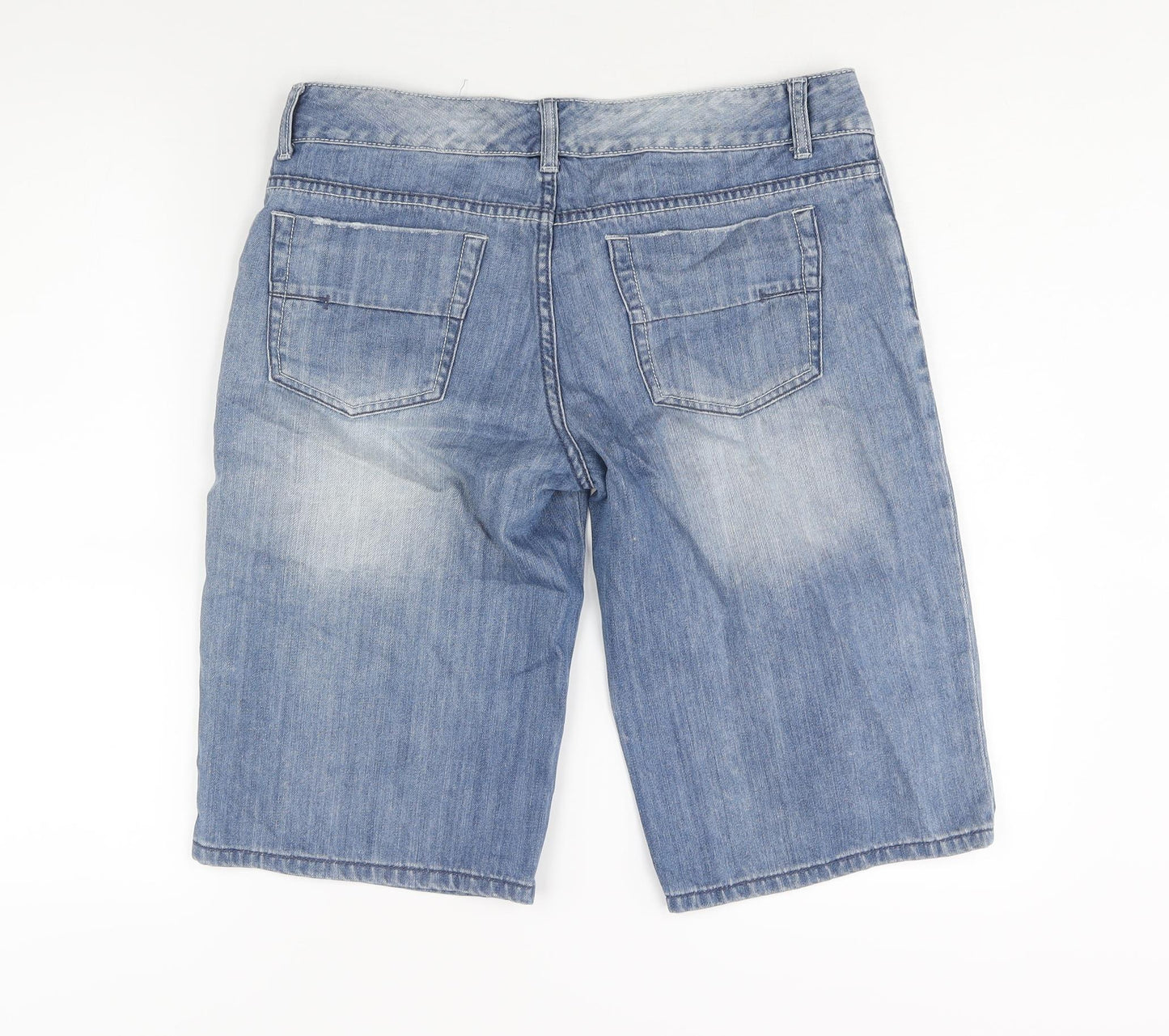 Just Jeans Womens Blue Cotton Bermuda Shorts Size 12 L14 in Regular Zip