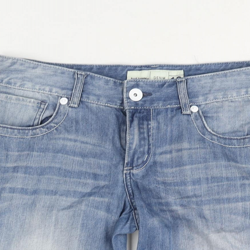 Just Jeans Womens Blue Cotton Bermuda Shorts Size 12 L14 in Regular Zip