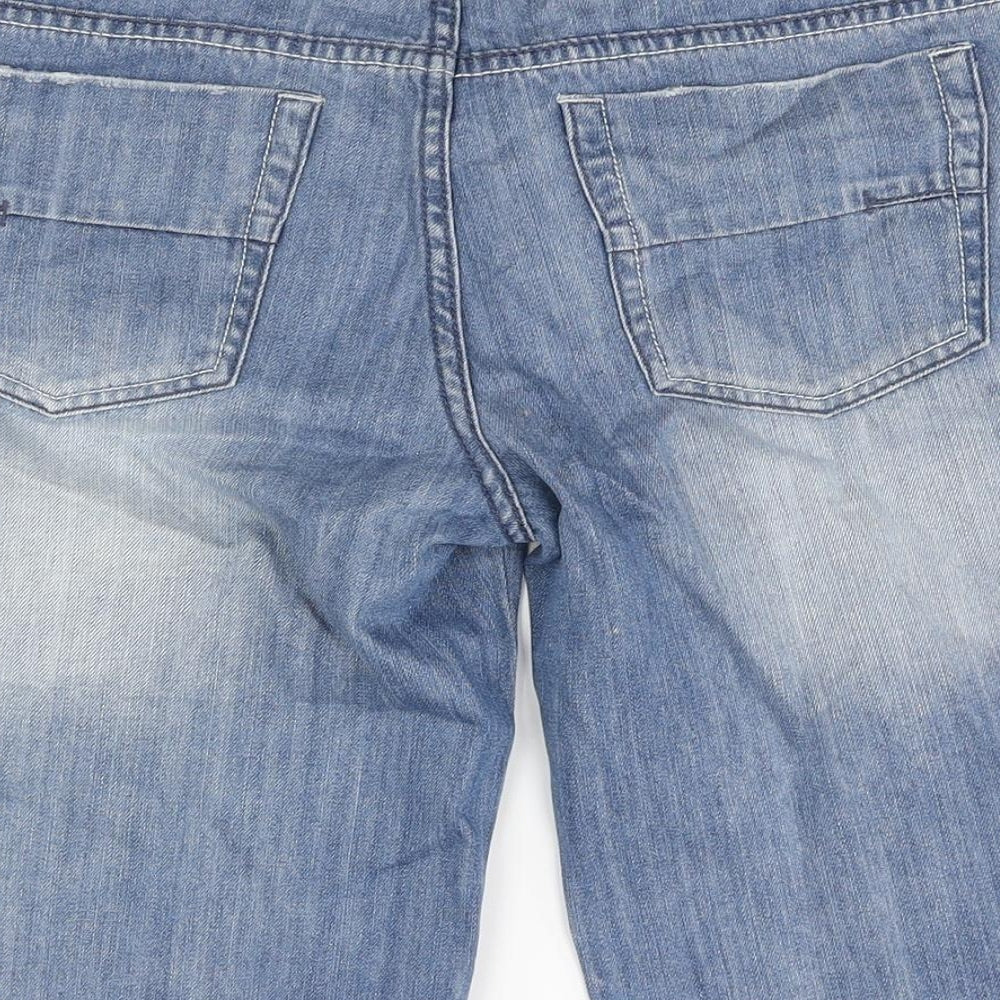 Just Jeans Womens Blue Cotton Bermuda Shorts Size 12 L14 in Regular Zip