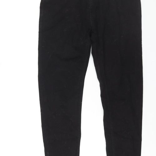 Marks and Spencer Mens Black Cotton Skinny Jeans Size 32 in L31 in Regular Zip
