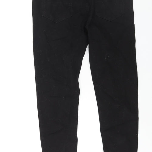 Marks and Spencer Mens Black Cotton Skinny Jeans Size 32 in L31 in Regular Zip