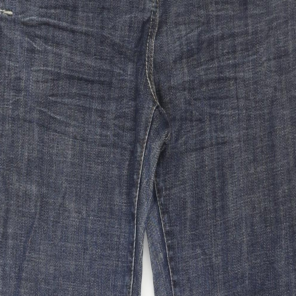NEXT Womens Blue Cotton Skinny Jeans Size 14 L29 in Regular Zip