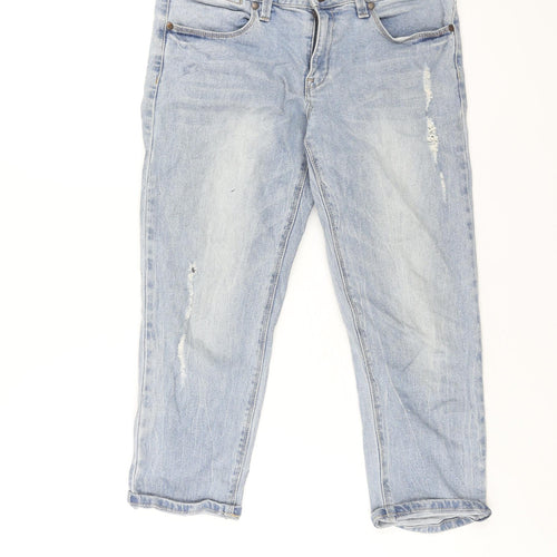 Max Jeans Womens Blue Cotton Capri Jeans Size 32 in L22 in Regular Zip