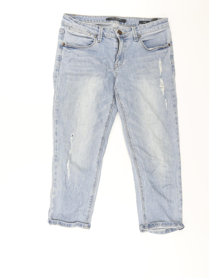 Max Jeans Womens Blue Cotton Capri Jeans Size 32 in L22 in Regular Zip