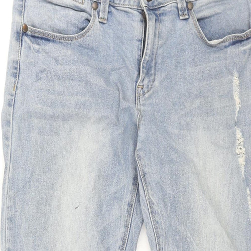 Max Jeans Womens Blue Cotton Capri Jeans Size 32 in L22 in Regular Zip