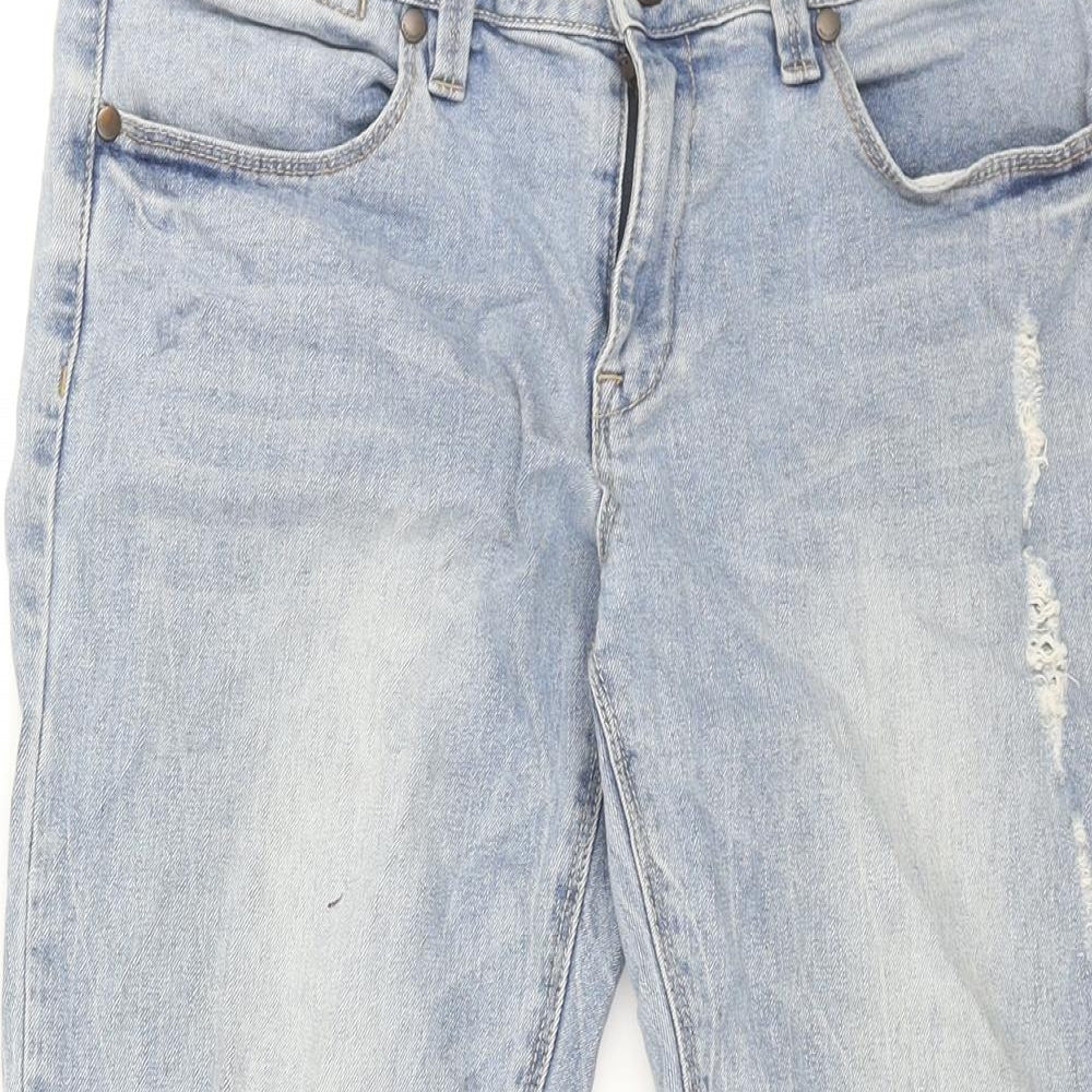 Max Jeans Womens Blue Cotton Capri Jeans Size 32 in L22 in Regular Zip
