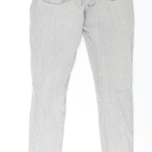Denim & Co. Womens Grey Cotton Skinny Jeans Size 12 L27 in Regular Zip