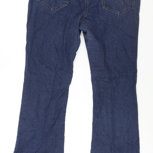 Arcadia Womens Blue Cotton Bootcut Jeans Size 16 L30 in Regular Zip