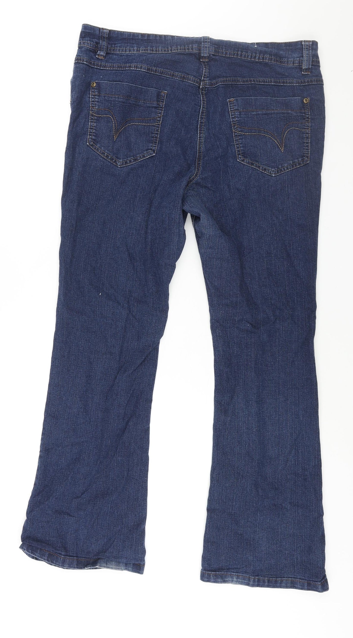 Arcadia Womens Blue Cotton Bootcut Jeans Size 16 L30 in Regular Zip