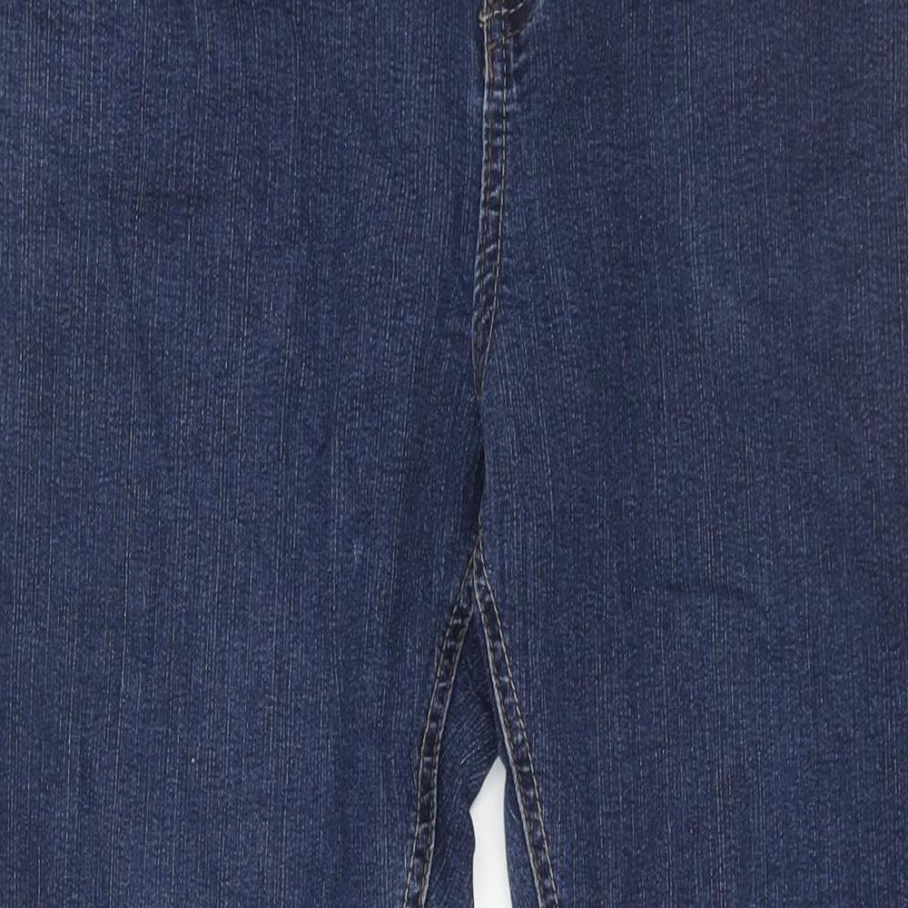 Arcadia Womens Blue Cotton Bootcut Jeans Size 16 L30 in Regular Zip