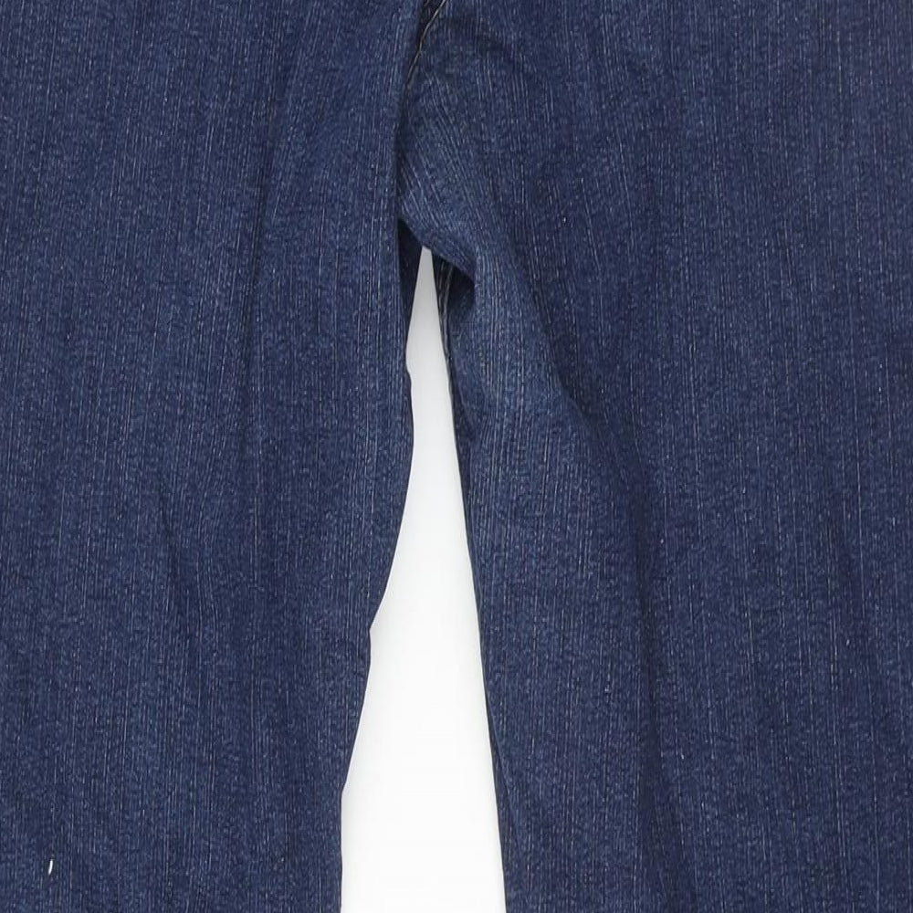 Arcadia Womens Blue Cotton Bootcut Jeans Size 16 L30 in Regular Zip