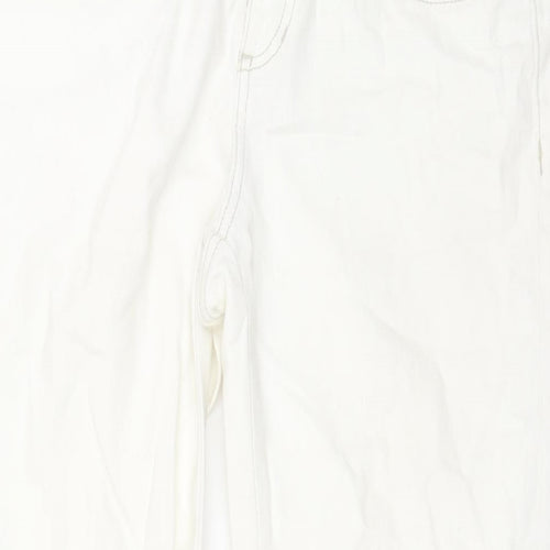 ELLE Womens White Cotton Straight Jeans Size 12 L27 in Regular Zip