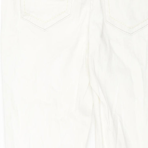 ELLE Womens White Cotton Straight Jeans Size 12 L27 in Regular Zip