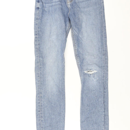 Zara Womens Blue Cotton Skinny Jeans Size 8 L27 in Regular Zip