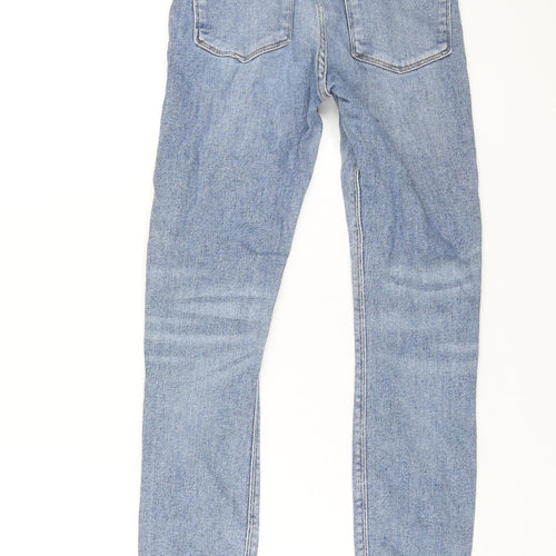 Zara Womens Blue Cotton Skinny Jeans Size 8 L27 in Regular Zip
