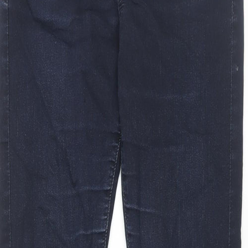 Marks and Spencer Womens Blue Cotton Skinny Jeans Size 10 L30 in Regular Zip