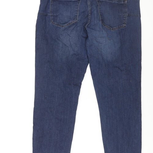 NEXT Womens Blue Cotton Skinny Jeans Size 16 L30 in Regular Zip