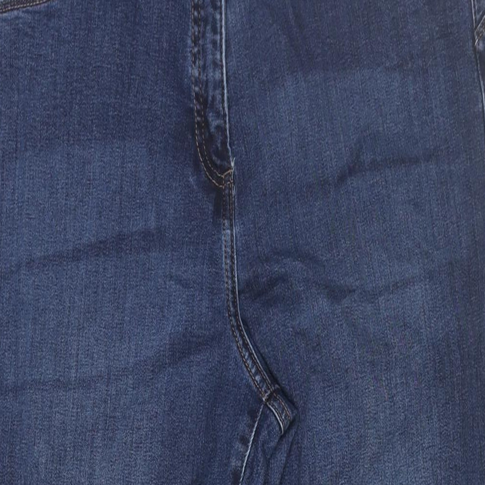 NEXT Womens Blue Cotton Skinny Jeans Size 16 L30 in Regular Zip