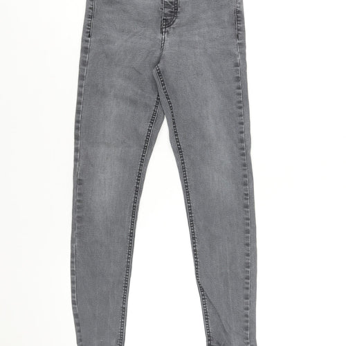 Topshop Womens Grey Cotton Skinny Jeans Size 24 in L24 in Regular Zip