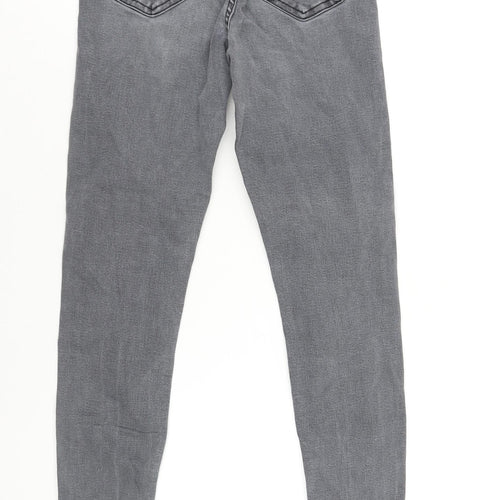 Topshop Womens Grey Cotton Skinny Jeans Size 24 in L24 in Regular Zip