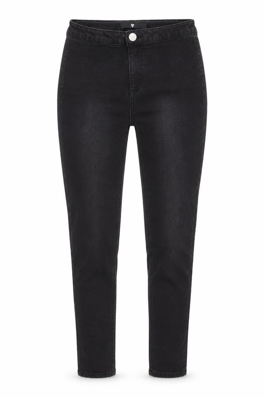 Front view of Very women’s black cotton skinny jeans, size UK 26, in, 26-inch leg regular zip