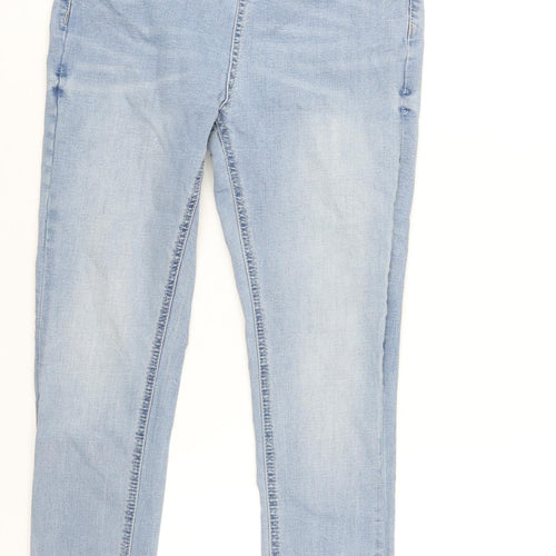 Denim & Co. Womens Blue Cotton Skinny Jeans Size 12 L25 in Regular Zip - Raw Hem