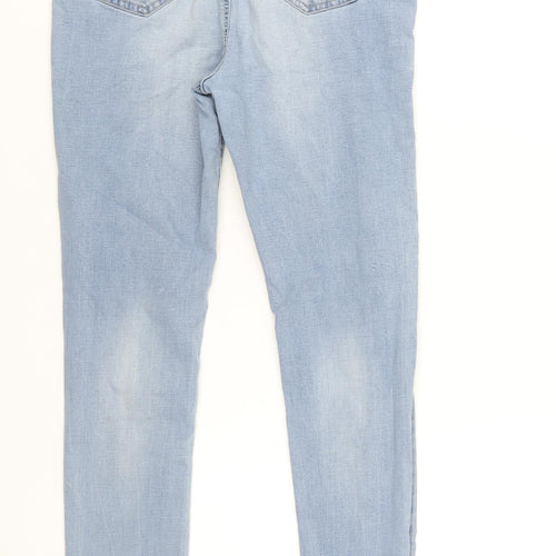 Denim & Co. Womens Blue Cotton Skinny Jeans Size 12 L25 in Regular Zip - Raw Hem