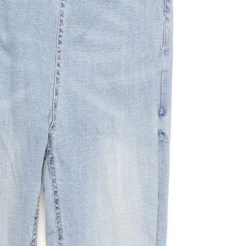 Denim & Co. Womens Blue Cotton Skinny Jeans Size 12 L25 in Regular Zip - Raw Hem