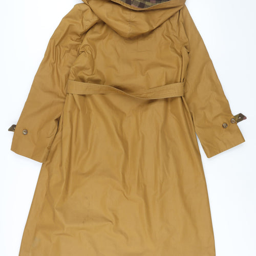 St Michael Womens Brown Trench Coat Coat Size 10 Button - Hooded Belted