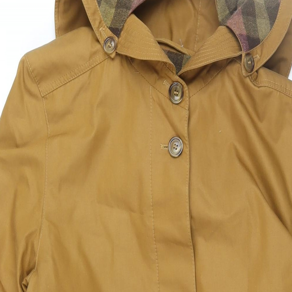 St Michael Womens Brown Trench Coat Coat Size 10 Button - Hooded Belted