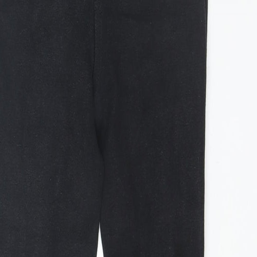 Fouganza Womens Black Cotton Trousers Size 8 L26 in Regular Zip - Equestrian