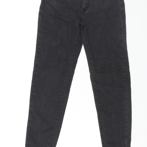 Levi's Womens Black Cotton Tapered Jeans Size 24 in L28 in Regular Zip